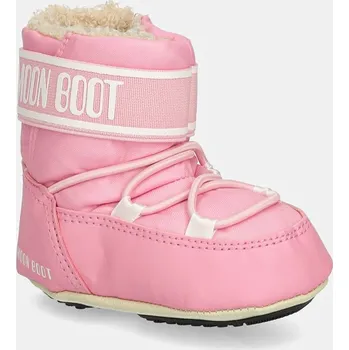 Dívčí sněhule Dětské sněhule Moon Boot CRIB NYLON růžová barva, 80D3401020 80D3401020.G 30X, EUR 21/22