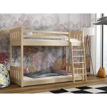 Dětská postel Patrová postel Alvin Barva dřeva: Borovice přírodní, Rozměry: 80x180