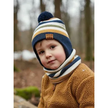 Pokrývka hlavy Sinsay - Sada: Čepice s komínem - námořnická modrá - 133FU-59X - 133FU-59X-S