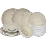 HIT Jídelní sada talířů 18 ks White Sand HT-24327362