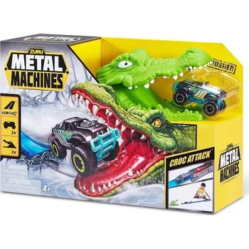 plyšák Hrací sada s dráhou, krokodýlem a kovovým autíčkem