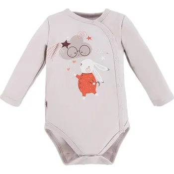 Kojenecké oblečení Eevi Body celorozepínací dlouhý rukáv Mellow ŠEDÉ - 50