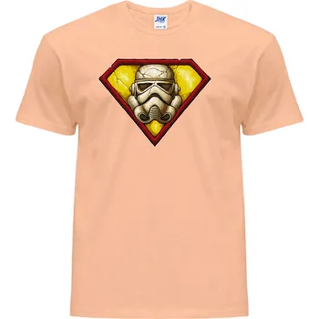 Pánské tričko panske_levne_tricko_potisk_Superman_Stormtrooper Barva: Orange neo - meruňková, velikost: S