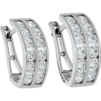 Náušnice Goldstore Náušnice z bílého zlata s bílými zirkony Váha: 2.68 g