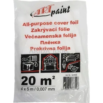 Zakrývací fólie na malování Fólie zakrývací HDPE, 7 µm, 4 x 5 m, průsvitná