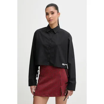 Bavlněná košile Karl Lagerfeld Jeans B1W11027 černá 99X, vel. XS