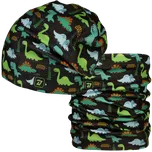 Set fleecové čepice a nákrčníku Yetti - černá, zelená, dinosaur, Dráče Velikost: obvod 48-50