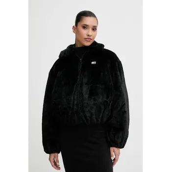 Bunda Tommy Jeans černá barva, přechodná, oversize, DW0DW21669 99X, vel. XL