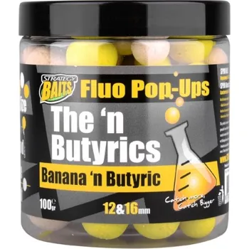 Boilies STRATEGY BAITS Plovoucí Boilies POP16/12 THE N BUTYRIC 100 g - Banana Butyric