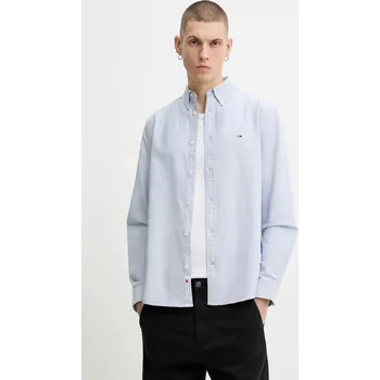 Pánská košile Bavlněná košile Tommy Jeans DM0DM22836 modrá 50X, vel. M