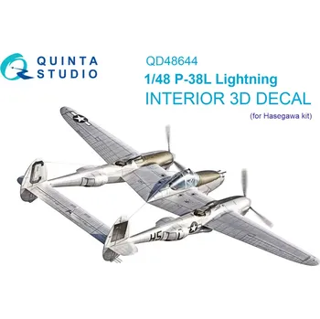 Plastikový model Quinta studio 1/48 P-38L Lightning 3D-Print&col.Interior (HAS)