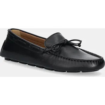 Dámské mokasíny Kožené mokasíny BOSS Roxanne dámské, černá barva, na plochém podpatku, 50548639 50548639.001 99X, EUR 37