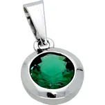 Goldstore Bílé zlato přívěsek kulatý smaragd Váha: 0.72 g