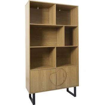 Knihovna Knihovna Calypso přírodní loftová se skříňkou a policemi do obýváku Intesi 180x100 cm
