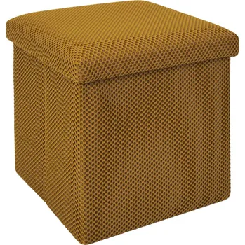 Taburet Žlutý čtvercový taburet s úložným prostorem Intesi Vels Atom moderní do předsíně a dětského pokoje
