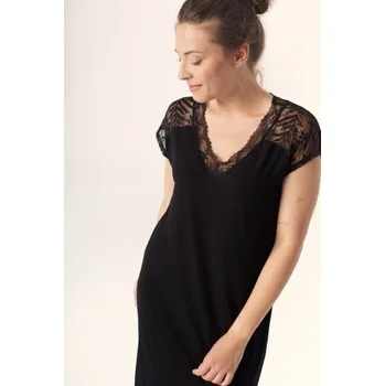 Dámská noční košile Noční košilka mefemi Petra - viskóza Černá 2XL
