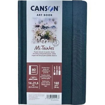 Umělecký papír Canson Art Book Mi-Teintes - skicák pro pastel, pevná vazba, 14 x 21,6 cm, 160 g/m², 80 stran