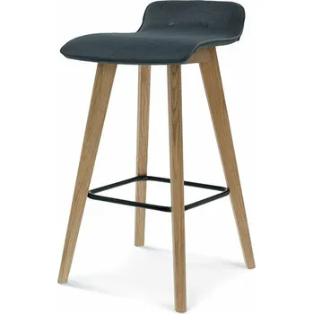 Barová židle Čalouněný barový stoliček Fameg Cleo 75 cm s opěrkou do kuchyně, industriální, na míru, bukový