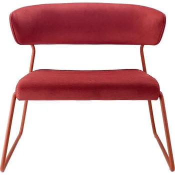 Křeslo Moderní sametové křeslo Lisa Lounge červené na lyžinách do obýváku SCAB Design