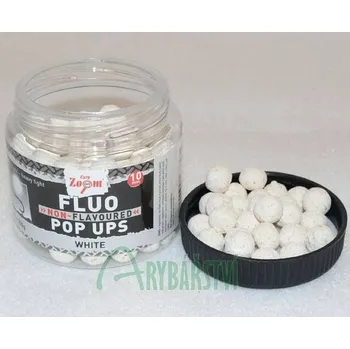 Boilies CARP ZOOM Fluo Pop-Ups Boilies 10 mm 100 g - natural / bílá barva