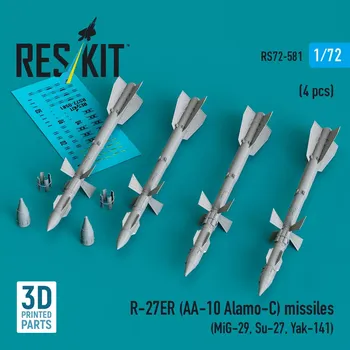 Plastikový model Reskit 1/72 R-27ER (AA-10 Alamo-C) missiles (4 pcs.)