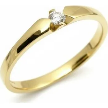 Prsten ŠPERKY-NM, Zásnubní prsten s briliantem 1436 Barva zlata: bílá, Velikost prstenu: 50