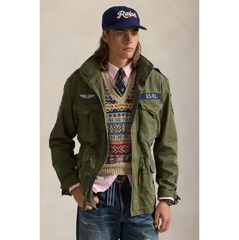 Bavlněná bunda Polo Ralph Lauren Icnc Fld Jkt Lined Field zelená barva, 710961616 81X, vel. M