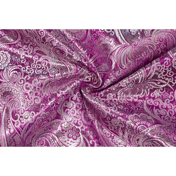 Brokát - Fialový se stříbrným vzorováním