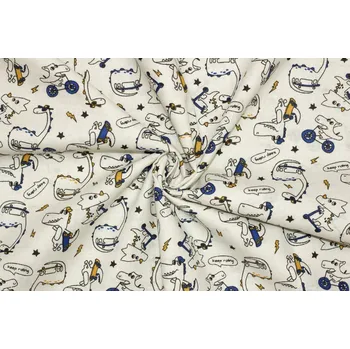 Bavlněné plátno - Dětský vzor freestyle dinosauři