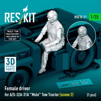 Plastikový model Reskit 1/35 Female driver for A/S-32A-31A Tow Tractor