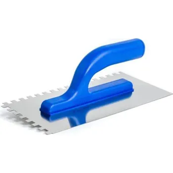 Zednické hladítko Hladítko nerez, zub 12 mm, 130 x 270 mm, plastová otevřená rukojeť M