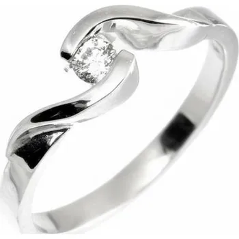 Prsten ŠPERKY-NM, Zlatý prsten s diamantem 1369 Barva zlata: bílá, Velikost prstenu: 55