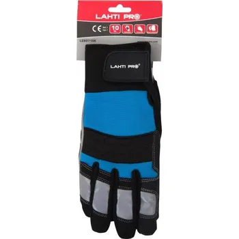 Pracovní rukavice Rukavice mechanické L280710P, černo-modré, vel. 10, LAHTI PRO