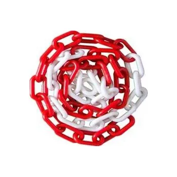 Řetěz Řetěz plastový, 6 mm / 25 m, červeno-bílý, ENPRO