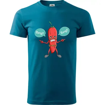 Pánské tričko Chilli bang bang - Klasické pánské triko vyšší gramáže - XS ( Petrolejová )