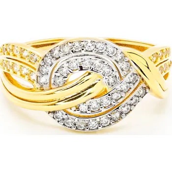 Prsten Prsten ze žlutého zlata se zirkony 99161390241