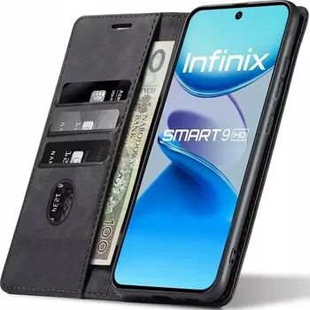 Pouzdro na mobilní telefon INFINIX SMART 9 HD / HOT 50i – Luxusní kožené magnetické pouzdro s kapsami a stojánkem, sheep skin (LEATHER / Z MĚKKÉ OVČÍ KŮŽE - Luxusní magnetické pouzdro z měkké eko kůže pro Infinix Smart 9 HD a Hot 50i. Stylová ochrana, funkce stojánku, 3 sloty na ka