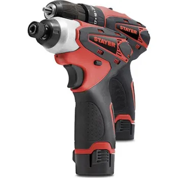 Vrtačka Set vrtačka aku PBL 122 DP K + utahovák rázový aku ISL 122 D K, kufr, STAYER