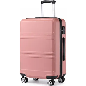 Růžový odolný skořepinový cestovní kufr "Travelmania" - vel. XL