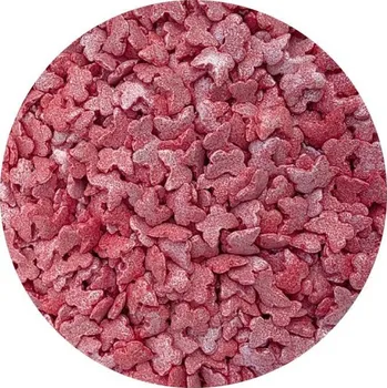 Cukrové zdobení červení metalický motýli 80g - I LOVE CAKES | Skvělé pro Váš domácí dort