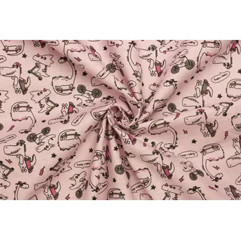 Bavlněné plátno - Dětský vzor freestyle dinosauři