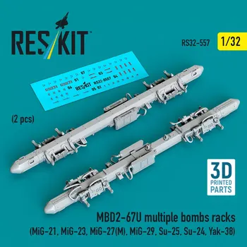 Plastikový model Reskit 1/32 MBD2-67U multiple bombs racks (2 pcs.)