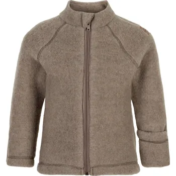 Chlapecká mikina Dětská mikina na zip merino-fleece barva hnědá Melange Denver Mikk-Line Velikost: 104