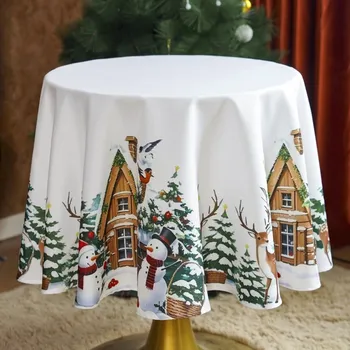 ubrus Bílý vánoční ubrus se zimní krajinou Šířka: 110 cm | Délka: 160 cm