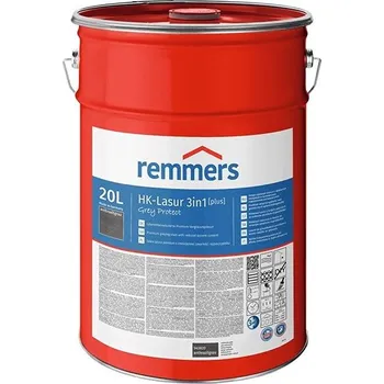 Lak na dřevo Remmers HK Lazura 3 v 1 Grey protect [plus] 20 l, anthrazitgrau / antracitová šedá