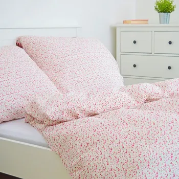 Povlak na dekorativní polštářek Krepový povlak na polštář - Kvítky červené Zapínání: knoflík, Velikost polštáře: 40x40