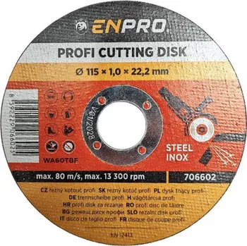 Řezný kotouč Kotouč na kov řezný PROFI, Ø 115 x 1 x 22,2 mm, ENPRO