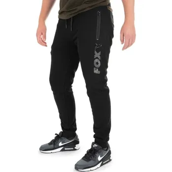 Rybářské oblečení FOX Tepláky Black Camo Print Jogger - 3XL