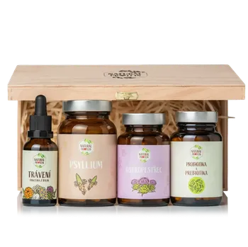 Úložný box NaturalProtein Dřevěný box - Tiše v břiše