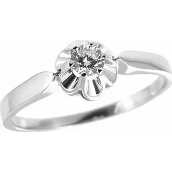 Prsten ŠPERKY-NM, Zlatý prsten s diamantem 516 Barva zlata: bílá, Velikost prstenu: 58